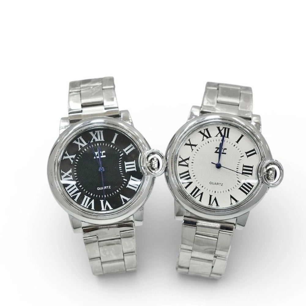 Trade Shop - Orologio Da Polso Uomo Classico Numeri Romani Diametro 41mm Acciaio -