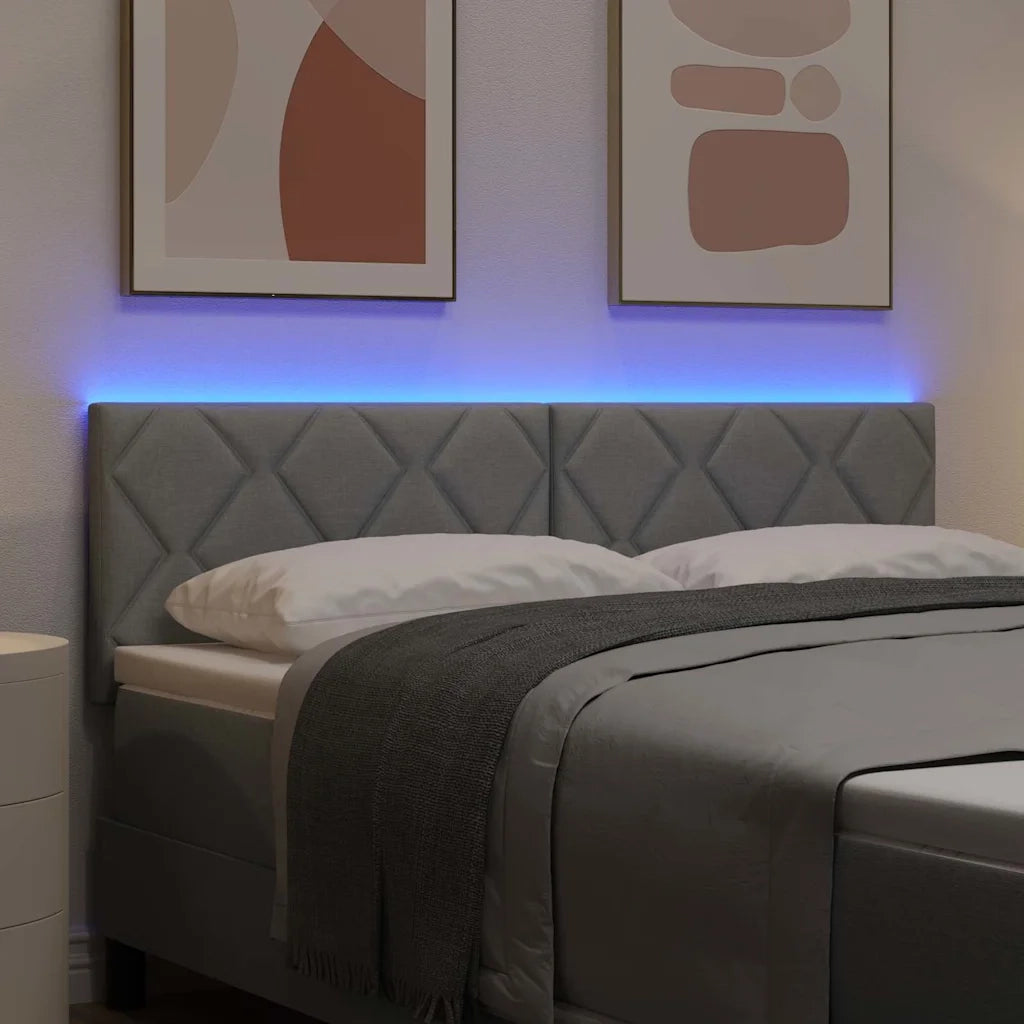 Testiera LED Grigio chiaro 160 cm Tessuto 3338226