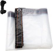Tendeo trasparente con oculi, impermeabile in PE, resistente ai raggi UV per giardino e serra, 3 × 6 m.