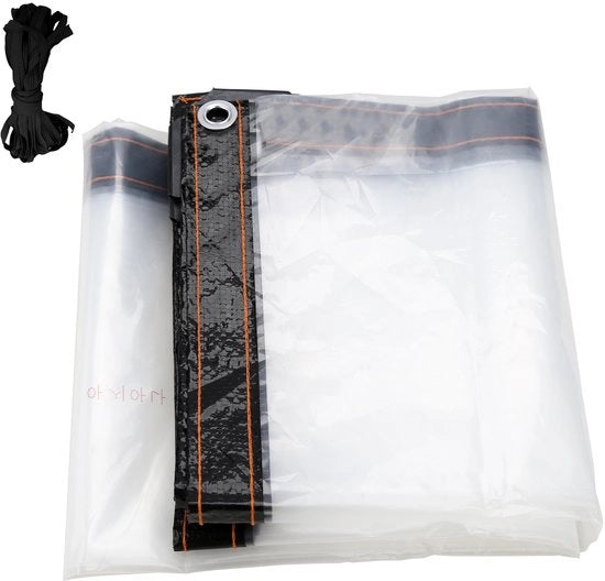 Tendeo trasparente con oculi, impermeabile in PE, resistente ai raggi UV per giardino e serra, 3 × 6 m.