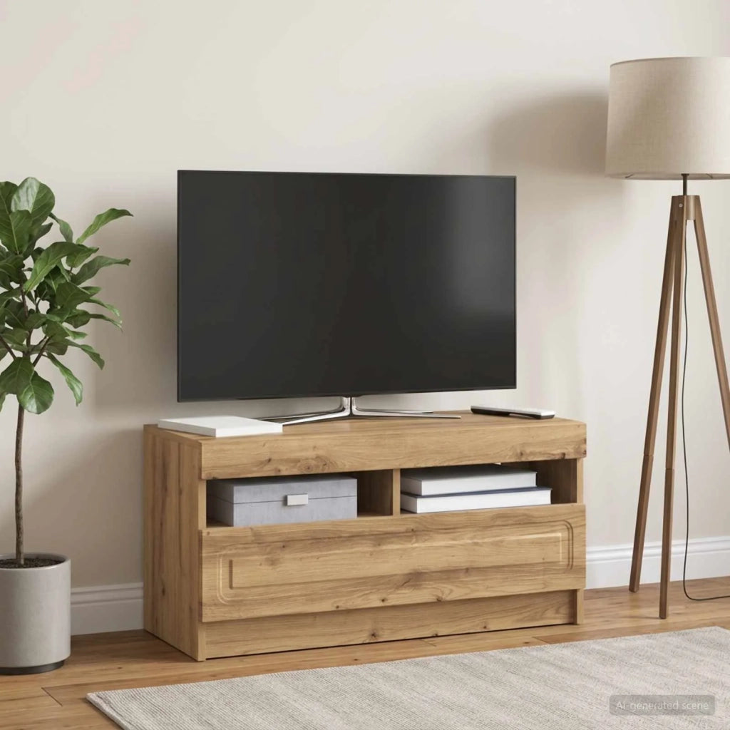 Mobile TV LED Rovere Artigianale Legno ingegnerizzato 897884