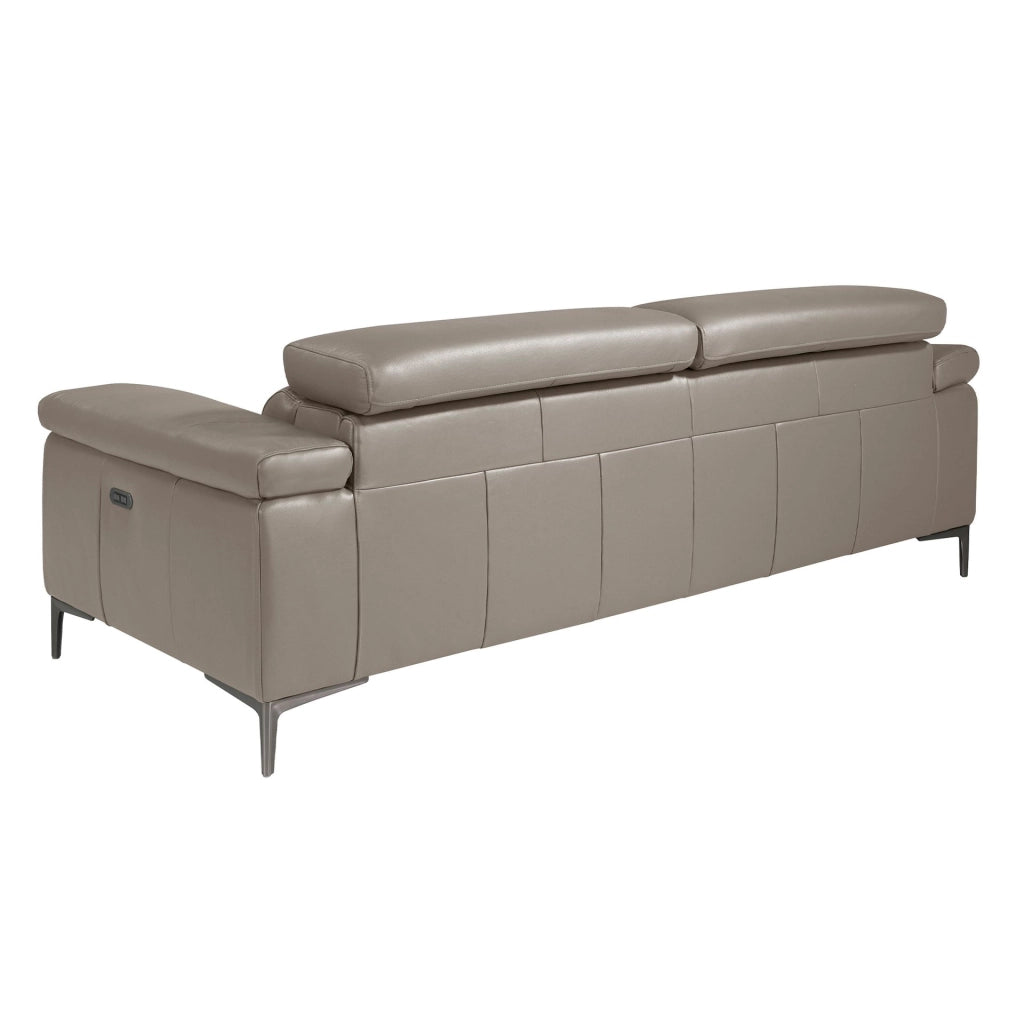 Divano relax a 3 posti in pelle grigio scuro