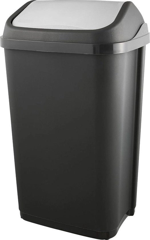 Contenitore per rifiuti con coperchio oscillante 50 l colore grafite