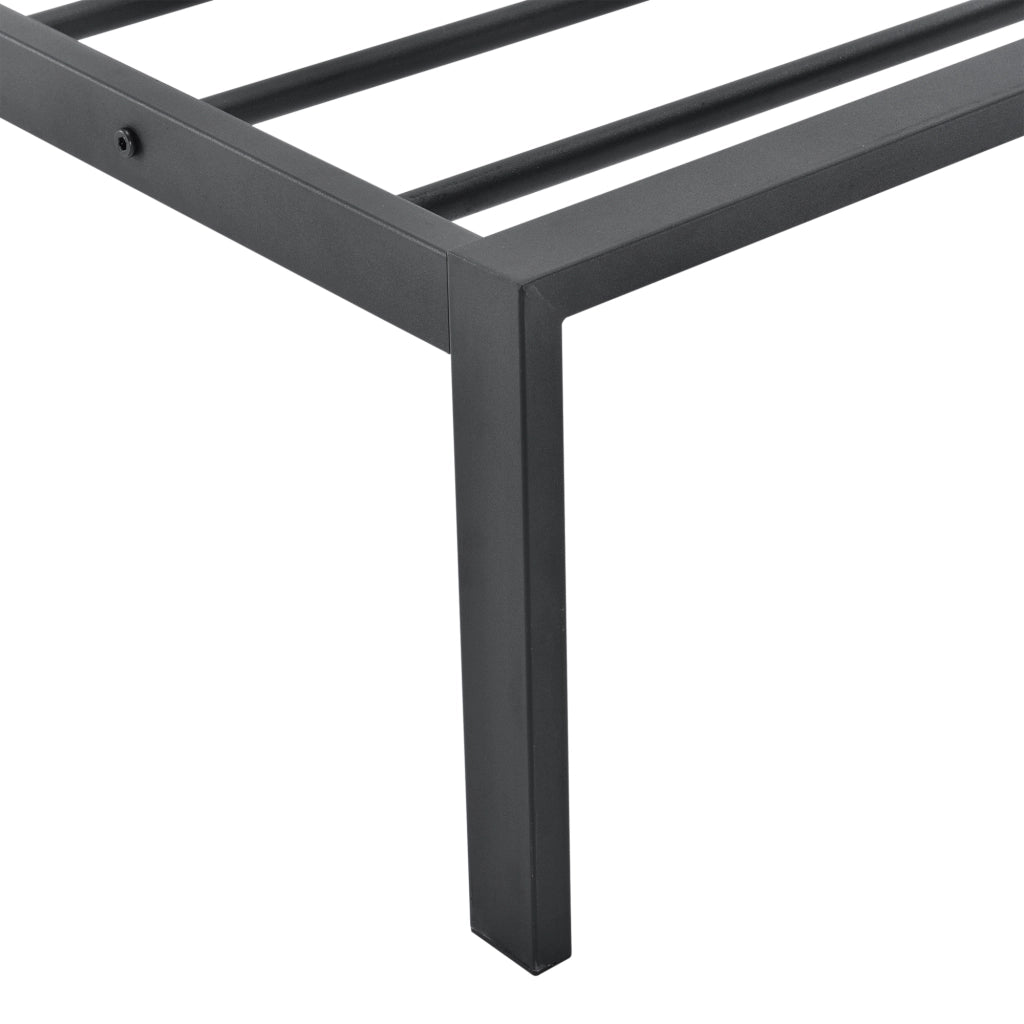 Struttura Letto Matrimoniale King Size Imatra 180 x 200 cm in Acciaio con Testiera Bassa - Nero Opaco [en.casa]