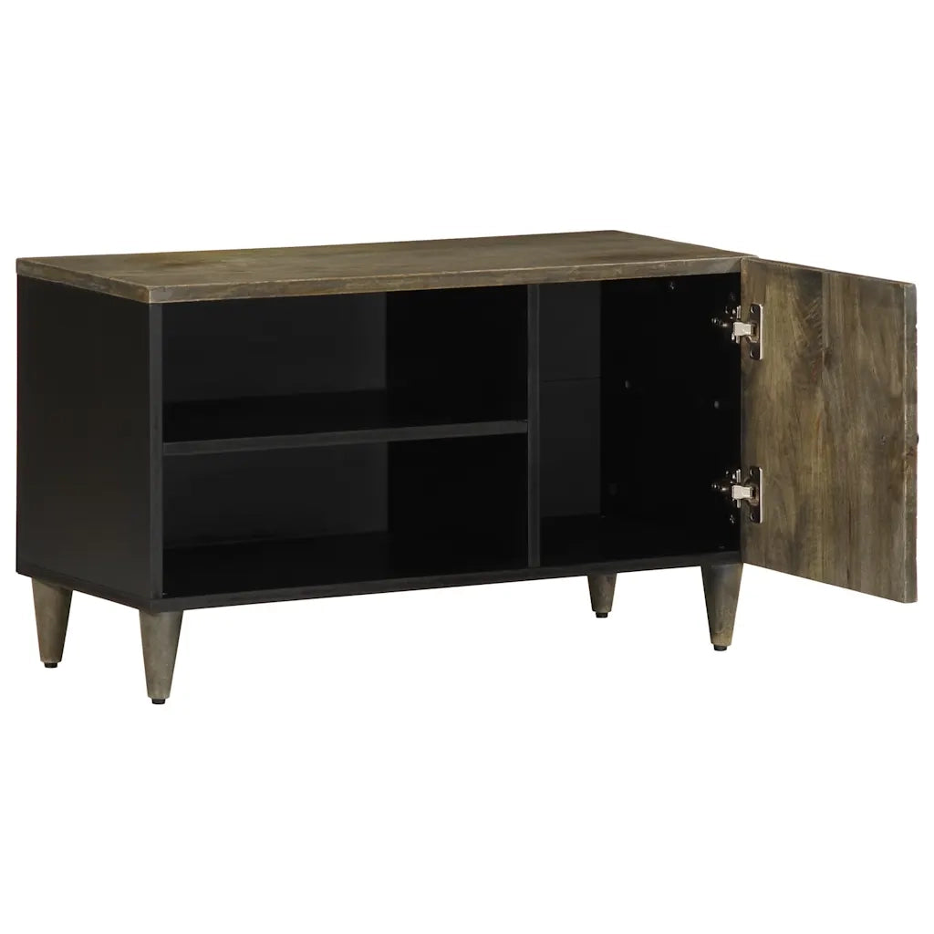 Mobile Porta TV Grigio Chiaro 80x31,5x46 cm in Legno Mango
