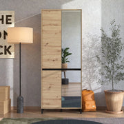 Mobile Portascarpe Scansano, Scarpiera 9 Ripiani, 80x40x205.5h cm Marrone Rovere Nodi
