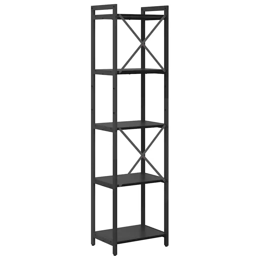 vidaXL Libreria Rovere nero 40 x 30 x 153 cm Legno multistrato