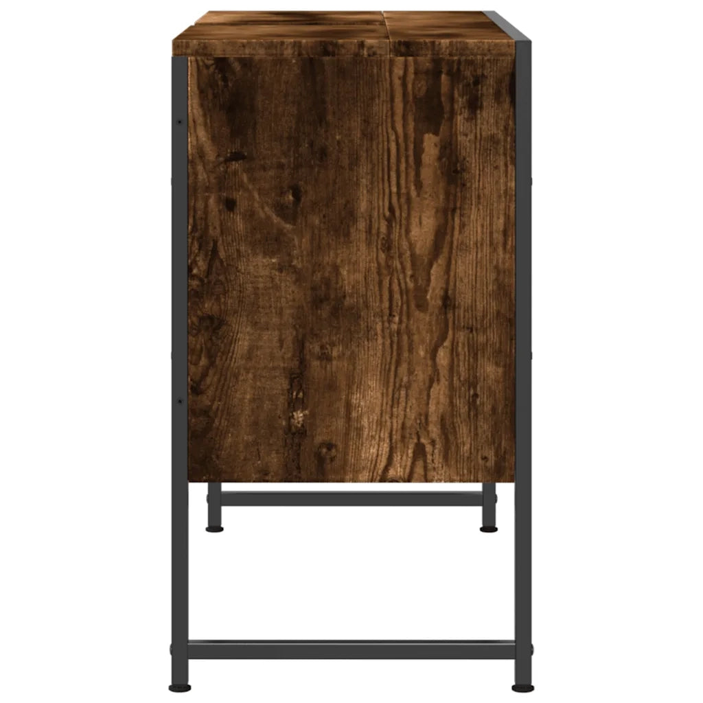 Mobile Lavabo Bagno Rovere Fumo 60x30x60 cm Legno Multistrato 842463