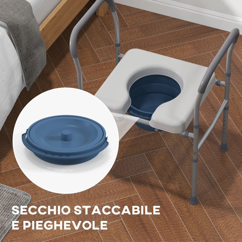 Sedia WC regolabile con braccioli imbottiti ¨C zephmum ¨C Grigio