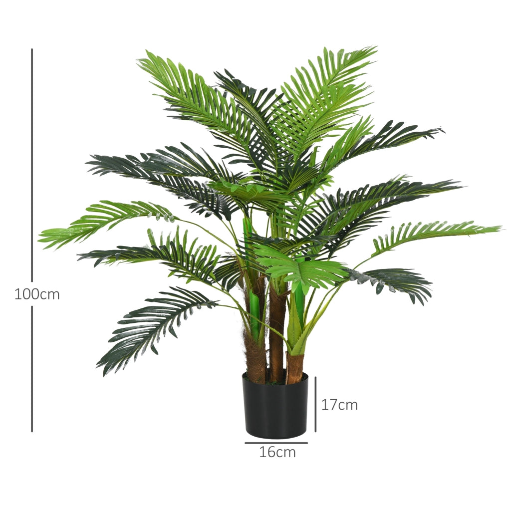 Piante artificiali, palma artificiale, pianta artificiale da 100 cm con 27 rami, pianta da interno, albero artificiale, decorazione vegetale per
