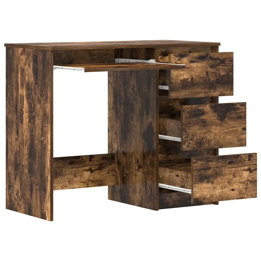 Scrivania Rovere Fumo 90x45x76 cm in Legno Multistrato 815507