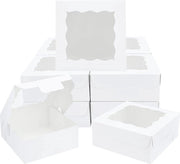 Decine di torte in scatola con vetrina - cartone rigido - per matrimoni e compleanni - 15 x 15 x 6 cm