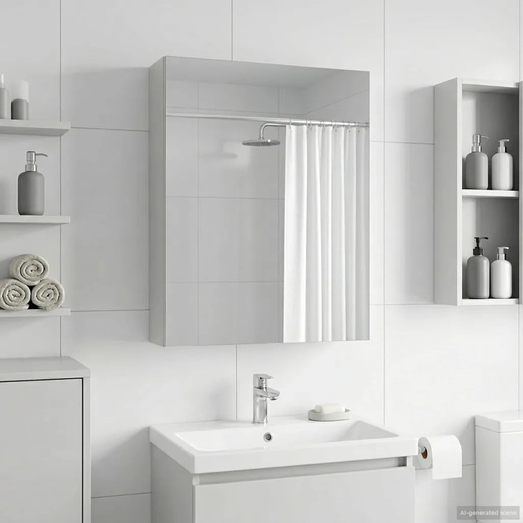 Mobiletto per specchio da bagno Bianco 50 x 14,5 x 70 cm