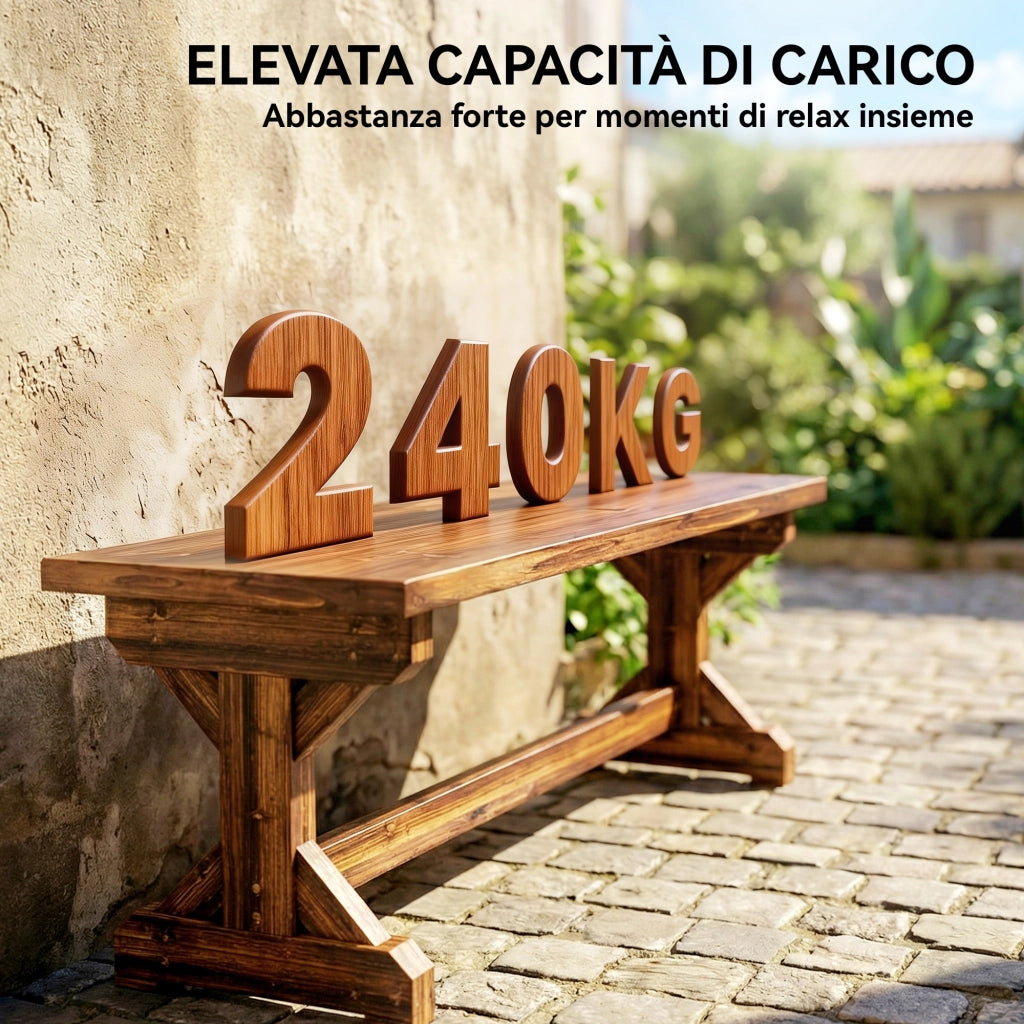 Panca da Giardino 2 Posti in Legno ¨C zephmum ¨C 114x40x46 cm