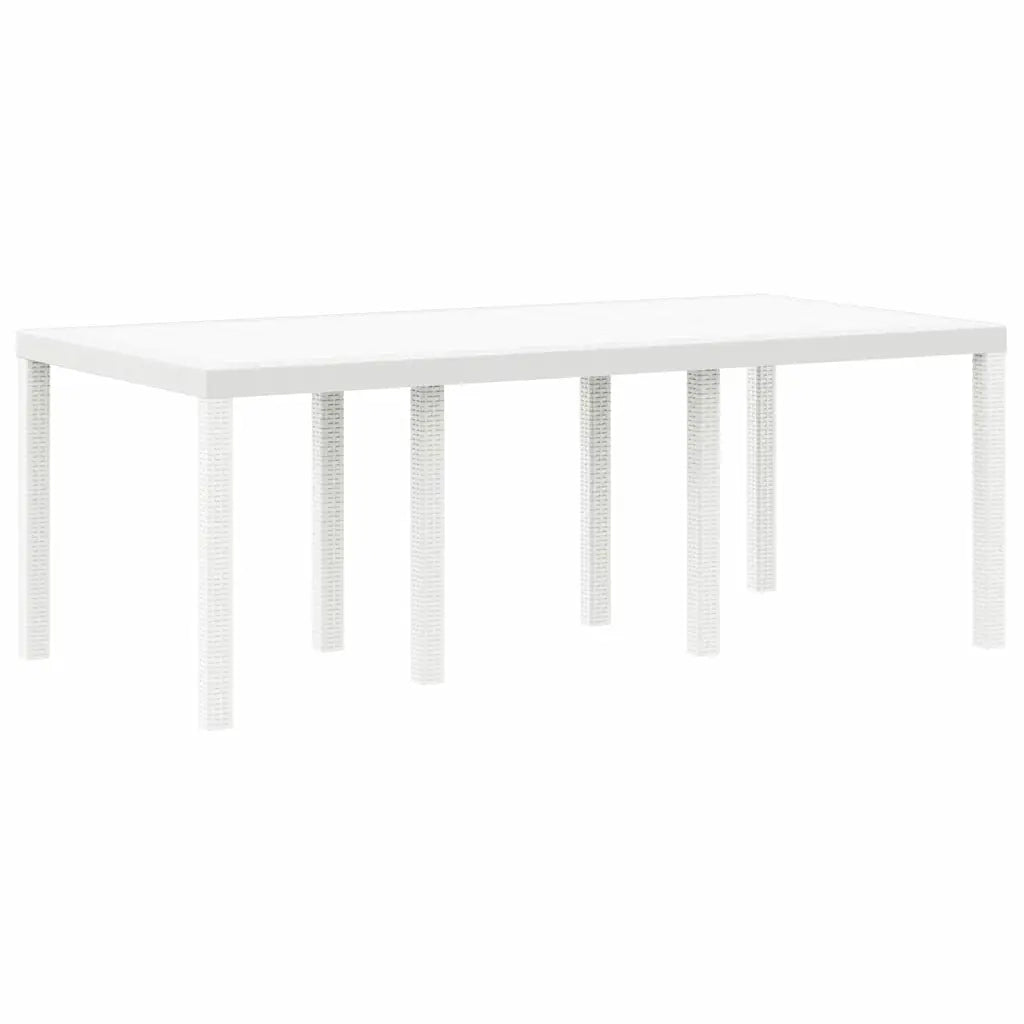 Set da Pranzo per Giardino 7 pcs Bianco Polipropilene