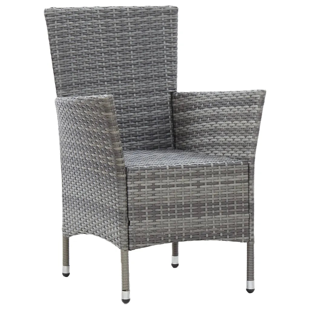 Set da Pranzo per Esterni 7 pz con Cuscini in Polyrattan Grigio cod mxl 34636