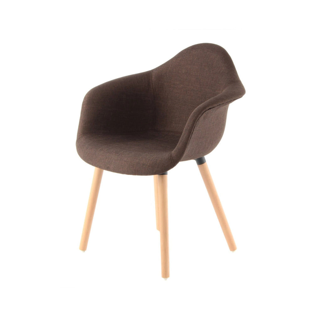 Set 2 Poltroncine Winston in Legno di Faggio e Tessuto Beige