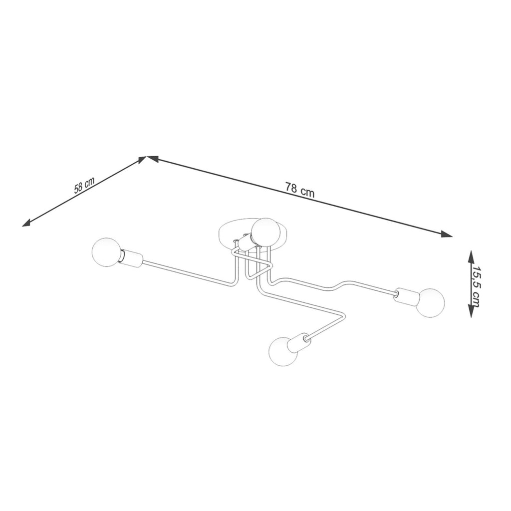 Plafoniera bianca 4 luci PLANUM PU.1442 E27 Pure Lume