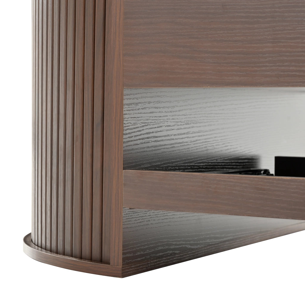Tavolino da caffè alzabile con piano sollevabile e vano interno - per soggiorno - 110×55.5×40 cm - in MDF - noce