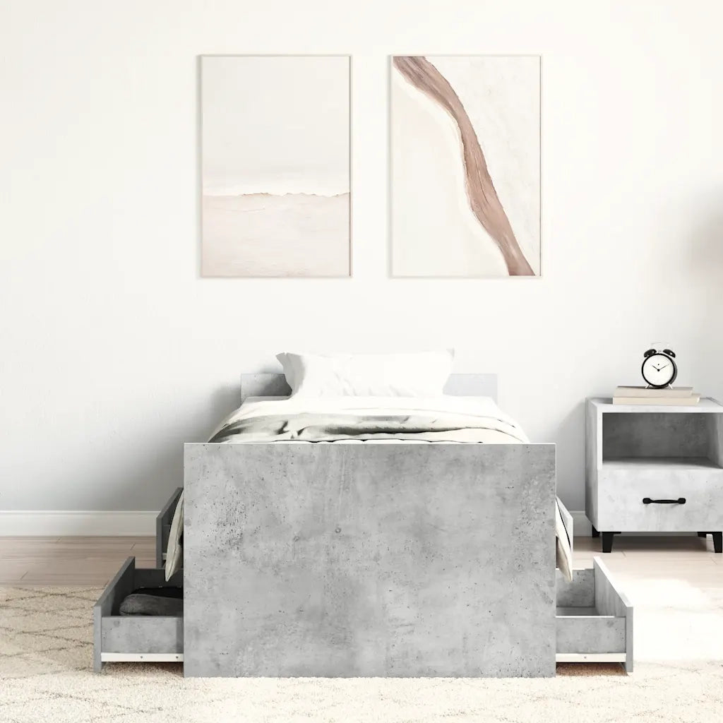 Giroletto con Testiera e Pediera Grigio Cemento 100x200 cm 3203799