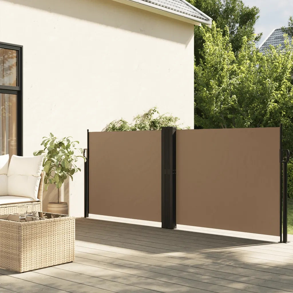 Tenda da Sole Laterale Retrattile Tortora 140x600 cm 4004619