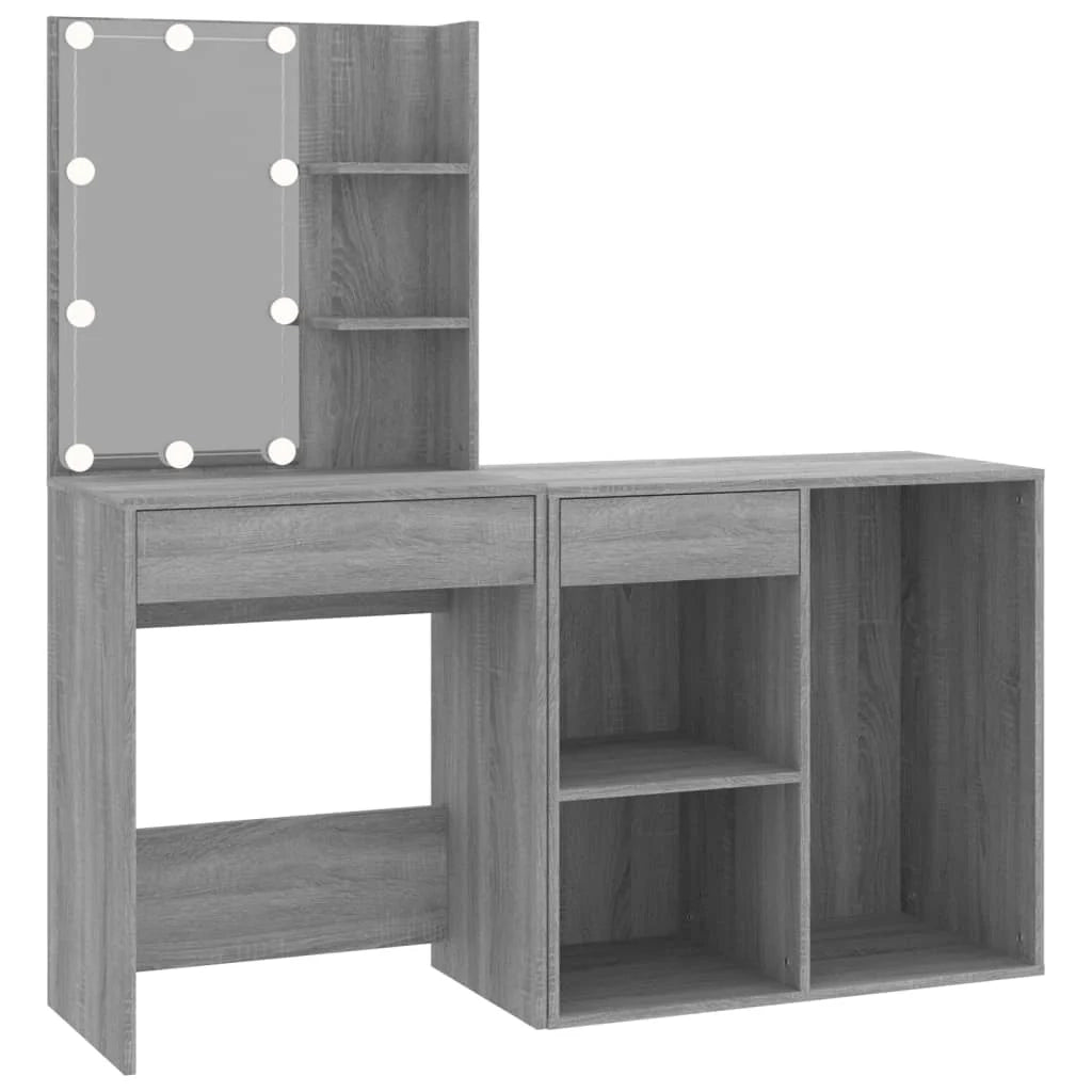 Toletta a LED 60 x 40 x 140 cm con mobile in legno ingegnerizzato grigio Sonoma 02_0006373