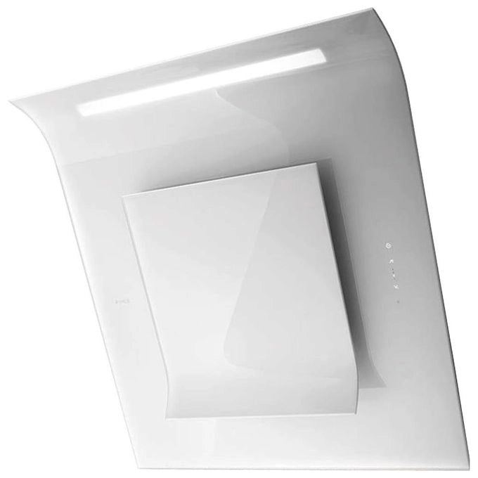 Elica PRF0010418B SINFONIA WH-F-80 - Cappa a parete filtrante 80 cm, 755 m³-h, Classe B, 70 dB, Controllo touch, 4 velocita' (3 + intensiva), Filtro antigrasso in alluminio multilayer, Illuminazione neon 2x14 W, Vetro Bianco