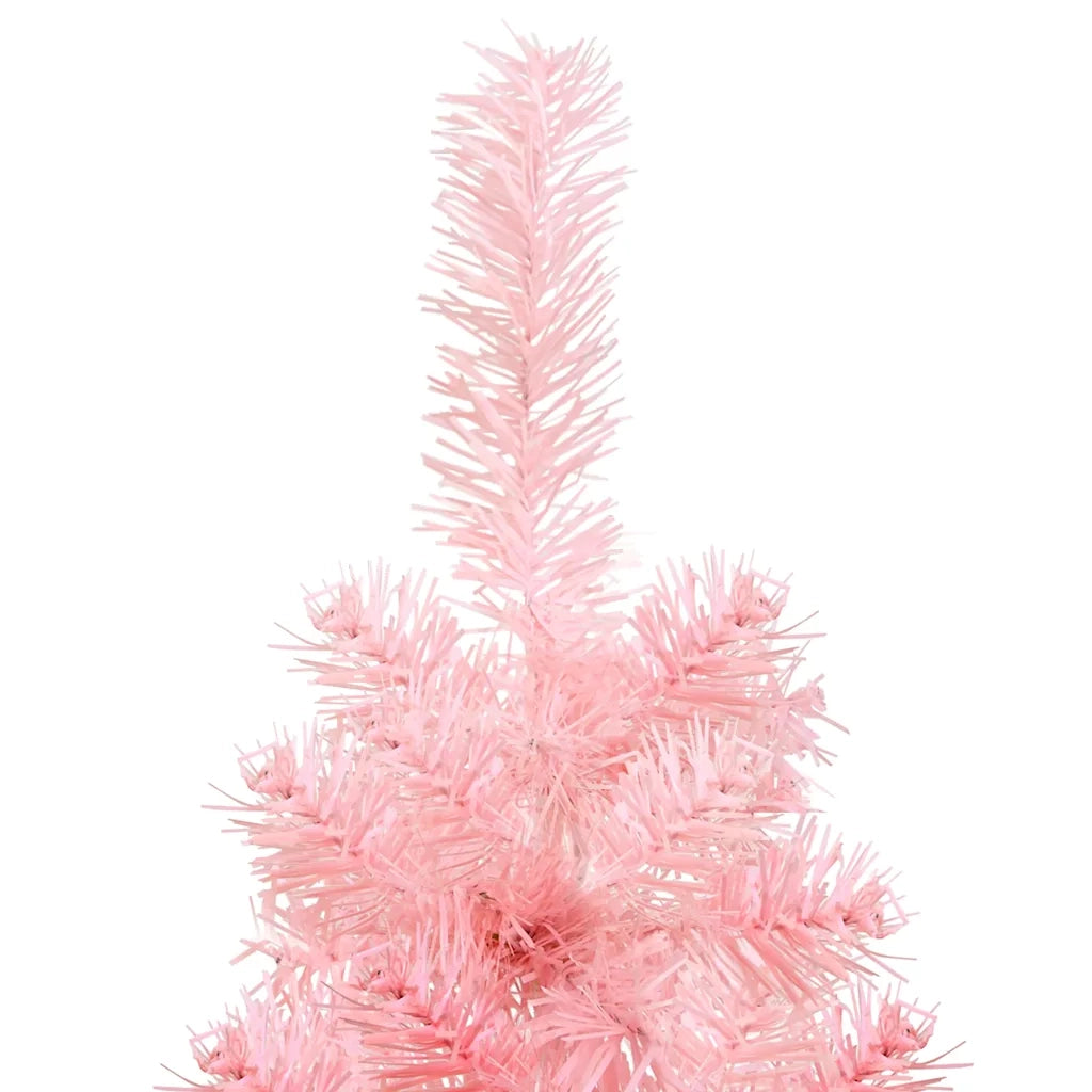 Albero Natale Artificiale Sottile a MetÃ  e Supporto Rosa 120 cm cod mxl 13658