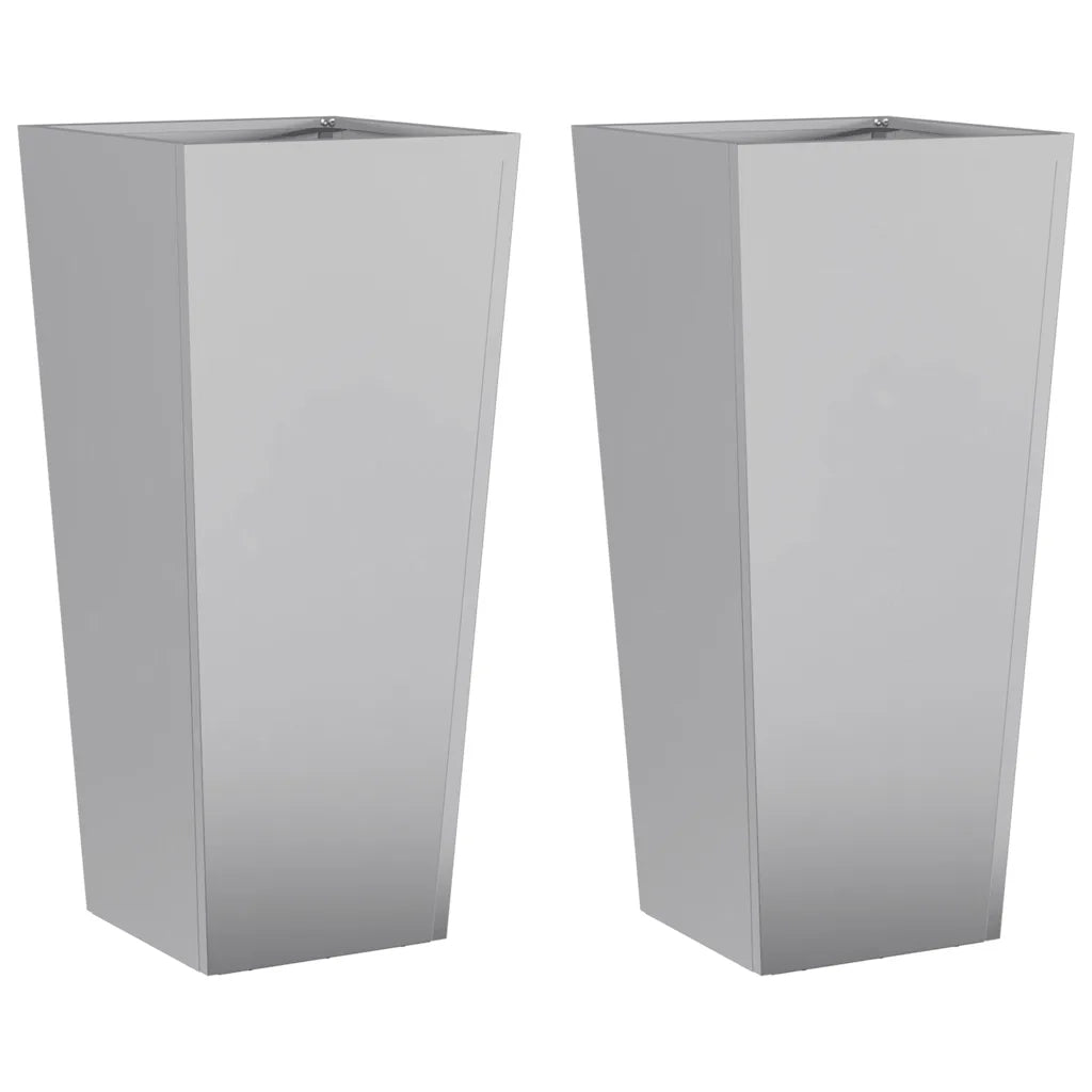 vidaXL Fioriere da Giardino 2 pz 35x35x75 cm in Acciaio Zincato
