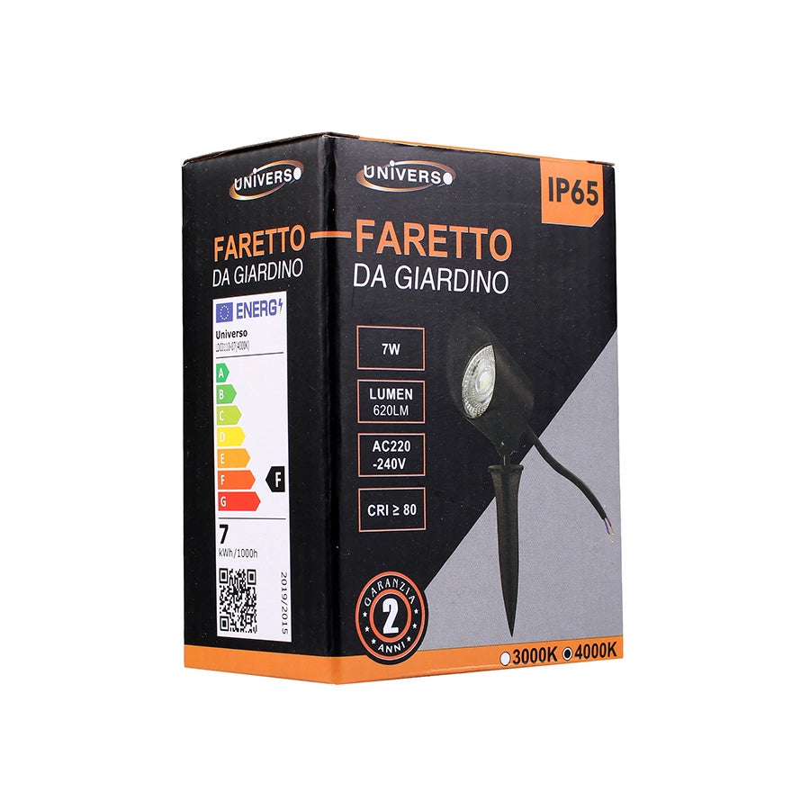 FARETTO LED DA GIARDINO CON PICCHETTO DA TERRA LUCE NATURALE 4000K - ILLUMINAZIONE EFFICIENTE IDEALE PER ESTERNI