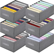 Set di 6 contenitori di stoccaggio a pile per armadio con maniglie