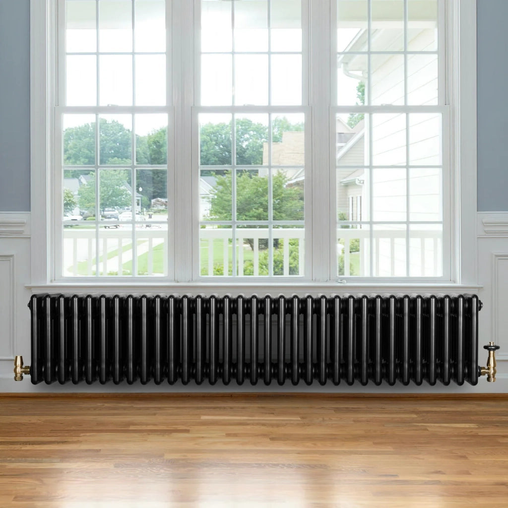 Radiatore Tradizionale 4 Colonne Orizzontale Nero 300 x 1505 mm