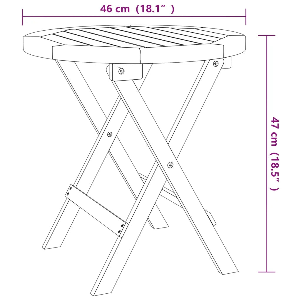Tavolo da Bistrot Ã˜46x47 cm in Legno Massello di Acacia cod mxl 39765