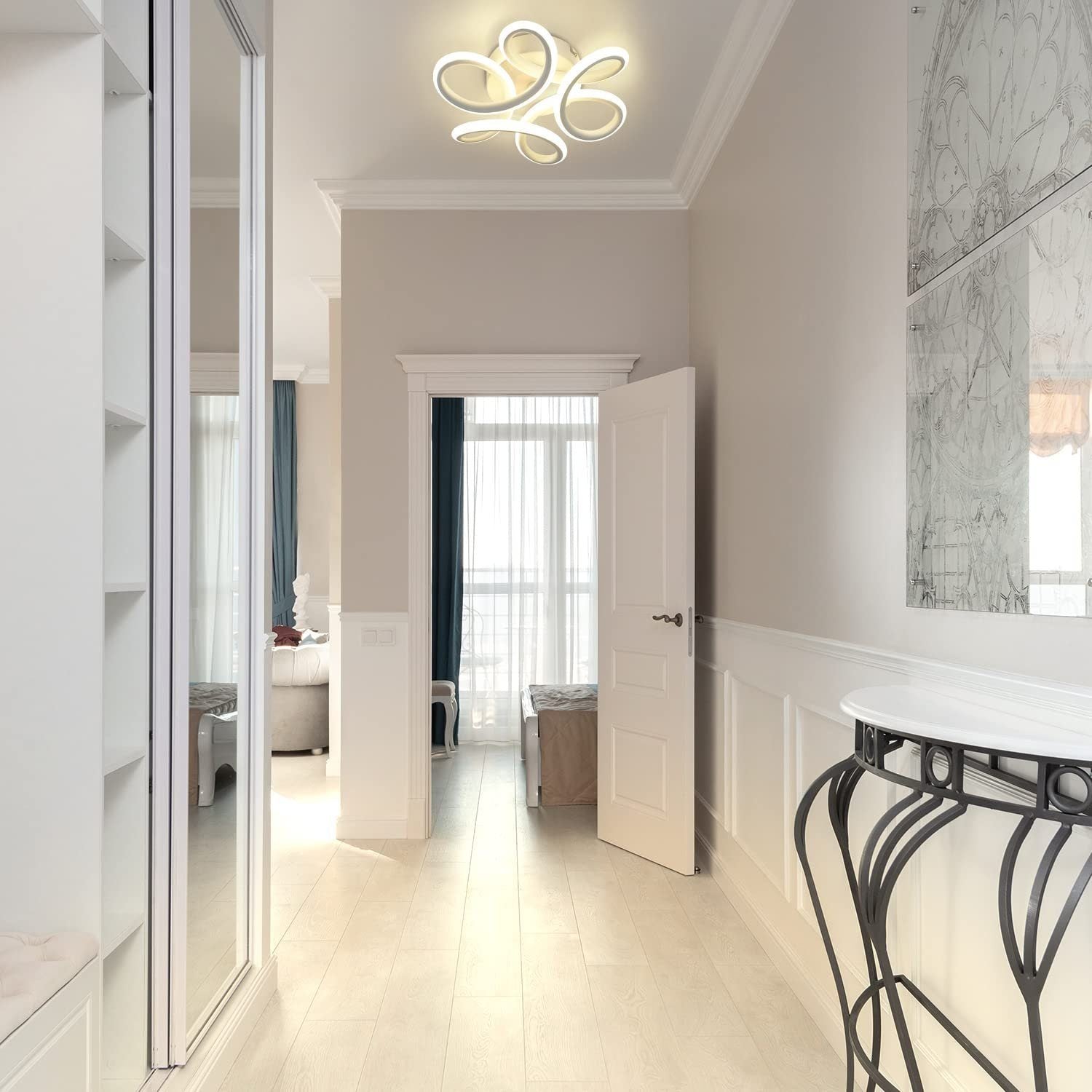 ZMH Lampada da soffitto a LED in bianco e nero dal design moderno per interni