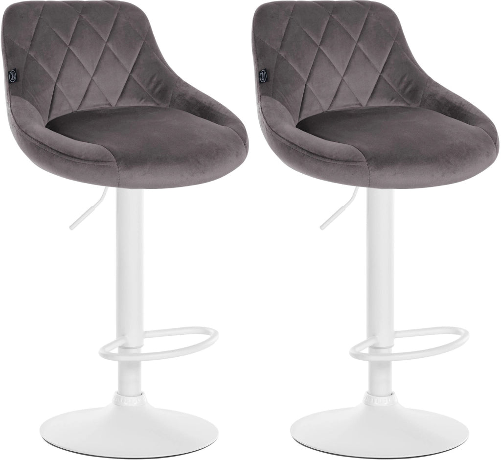 2er Set Barhocker Lazio Samt weiЯ