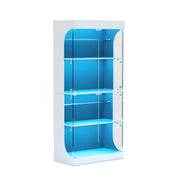 Vetrina con porte in vetro; ripiani e LED con sensore; per soggiorno e camera da letto; 80×35×165 cm