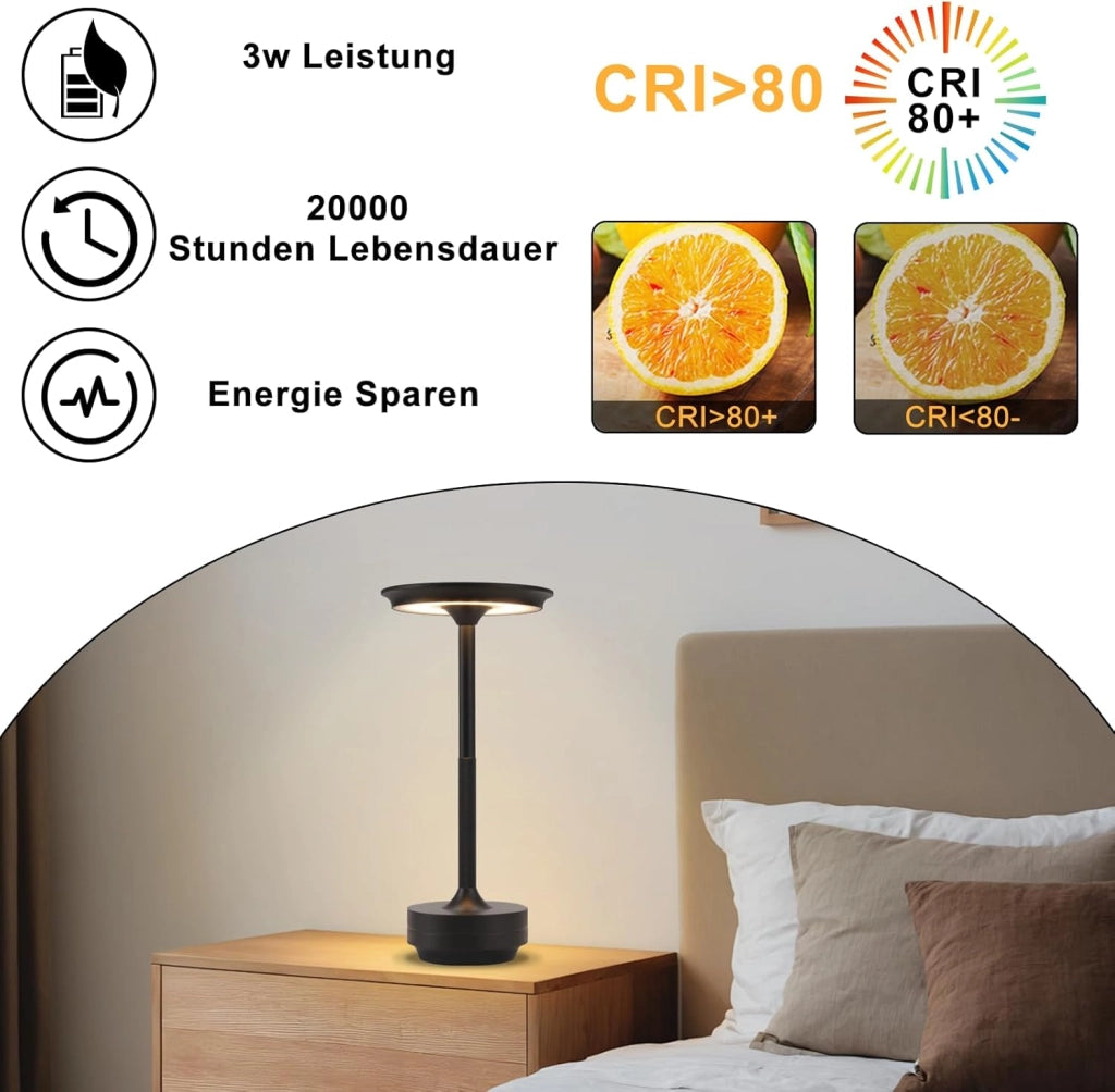ZMH Lampada da tavolo LED wireless touch dimmerabile davanzale per soggiorno comodino