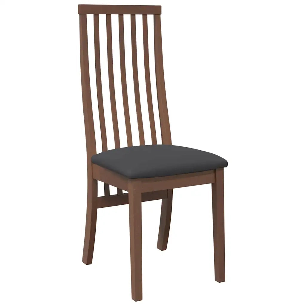 Sedie da Pranzo con Cuscini 2pz Marrone Legno Massello di Hevea 4102454