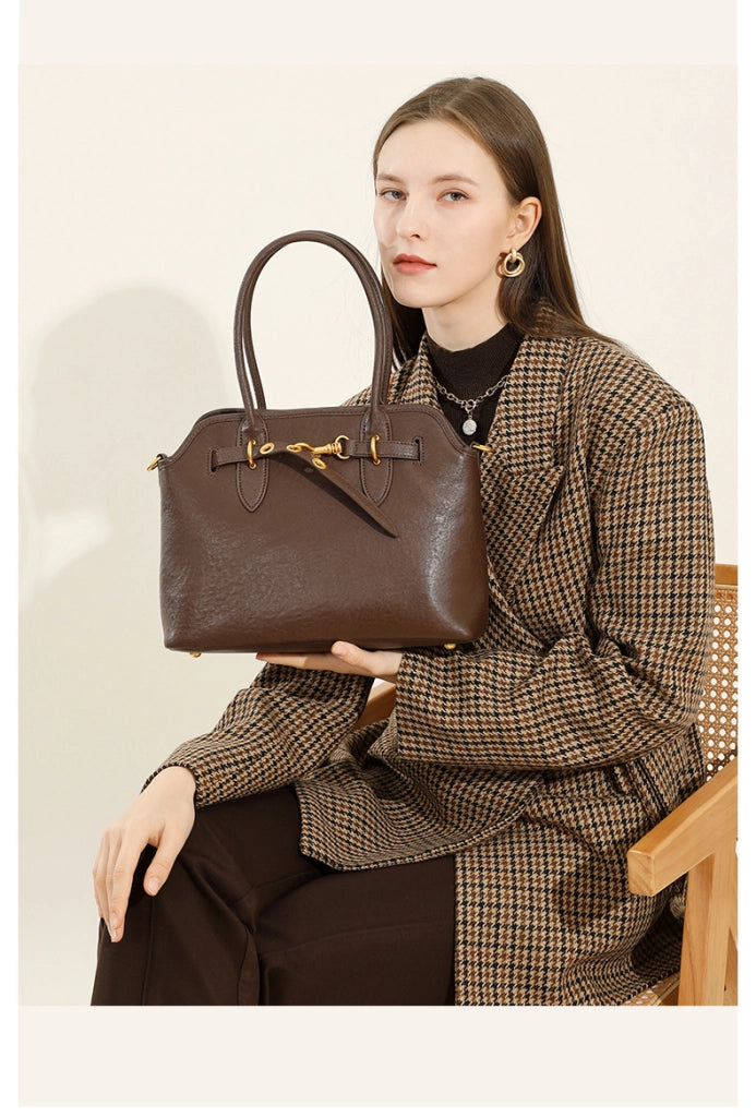 Borse da donna in vera pelle, borsa a tracolla, borsa tote, borsa a spalla, marrone