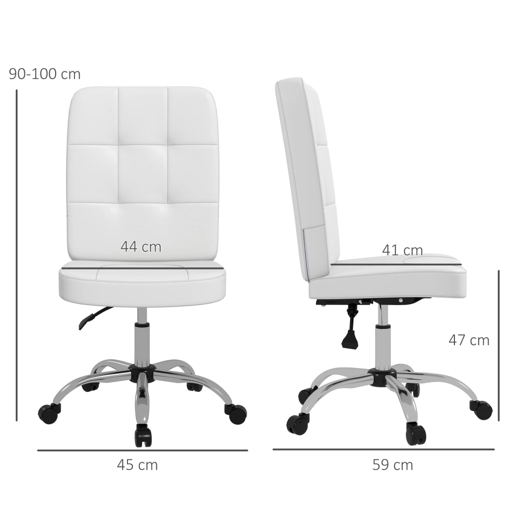 Sedia da Ufficio Girevole in Similpelle ¨C zephmum ¨C Bianco 45x59x90-100 cm
