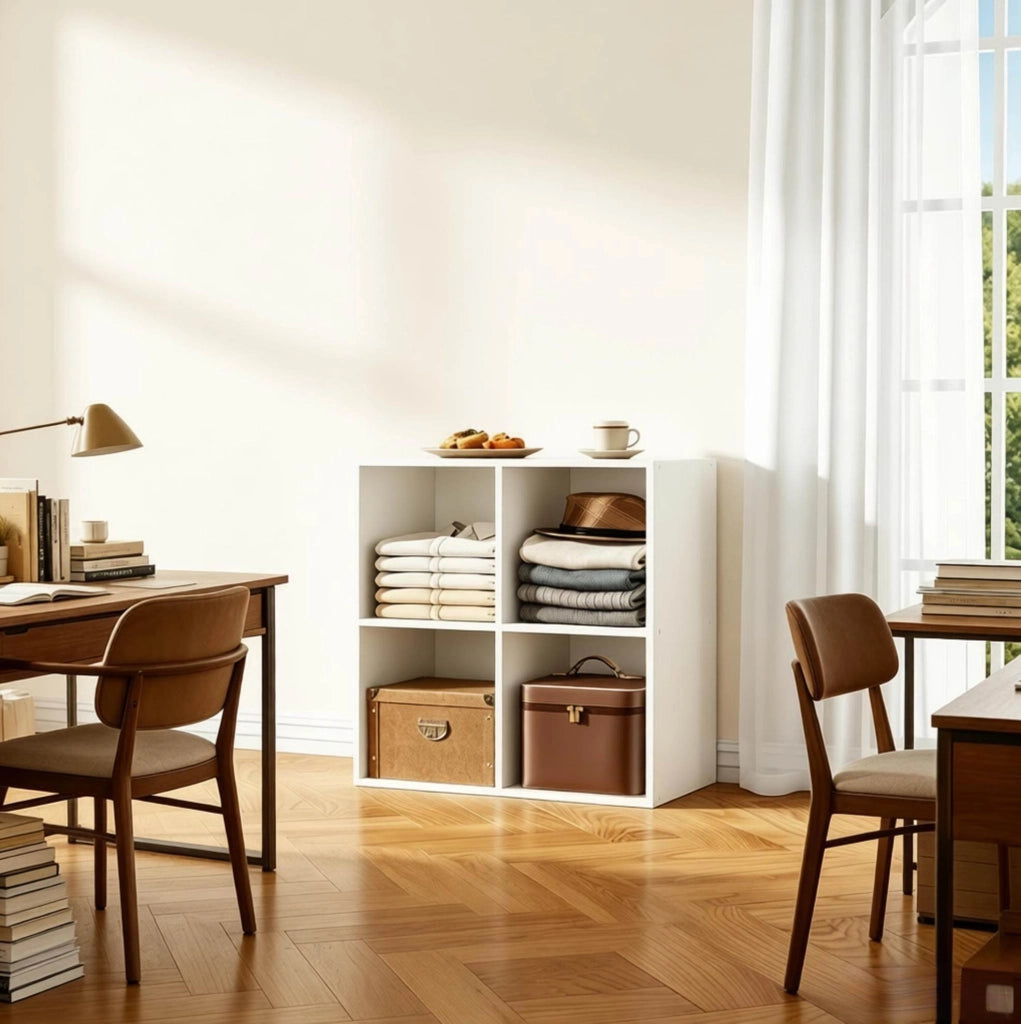 Libreria a cubi 4 scomparti bianca 59,6 x 59,8 cm