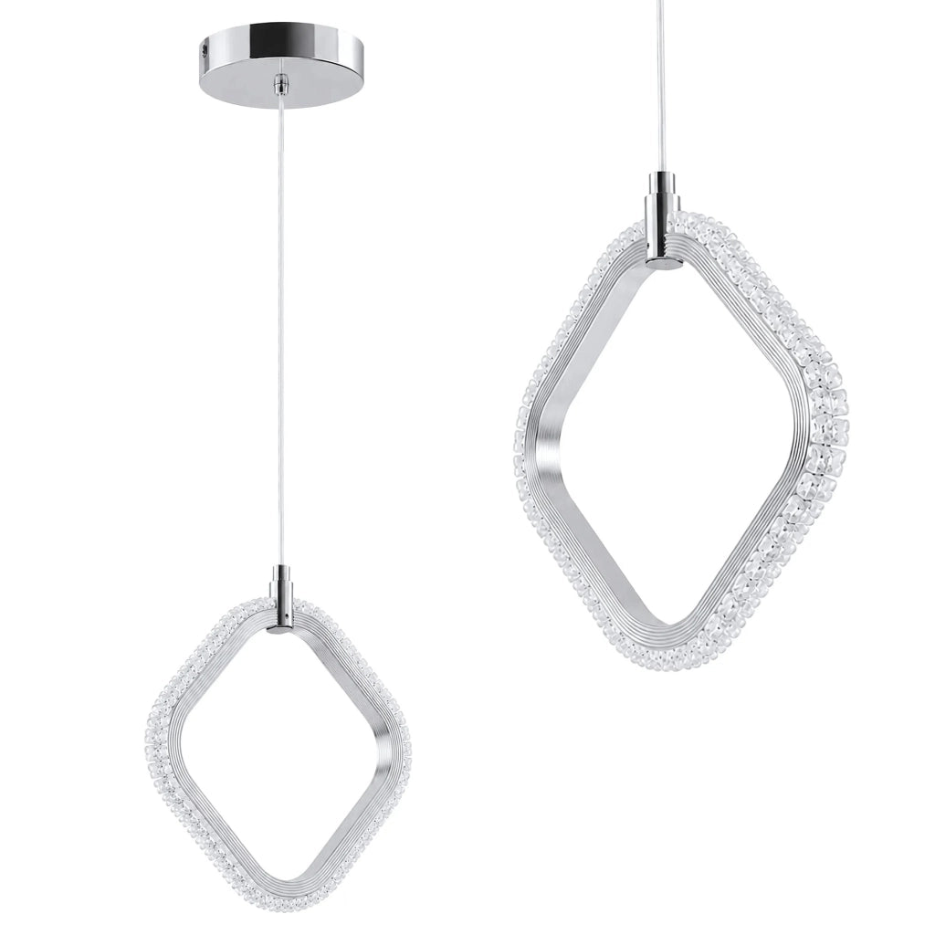 Lampada A Sospensione A Led Lhj127-w Cromo