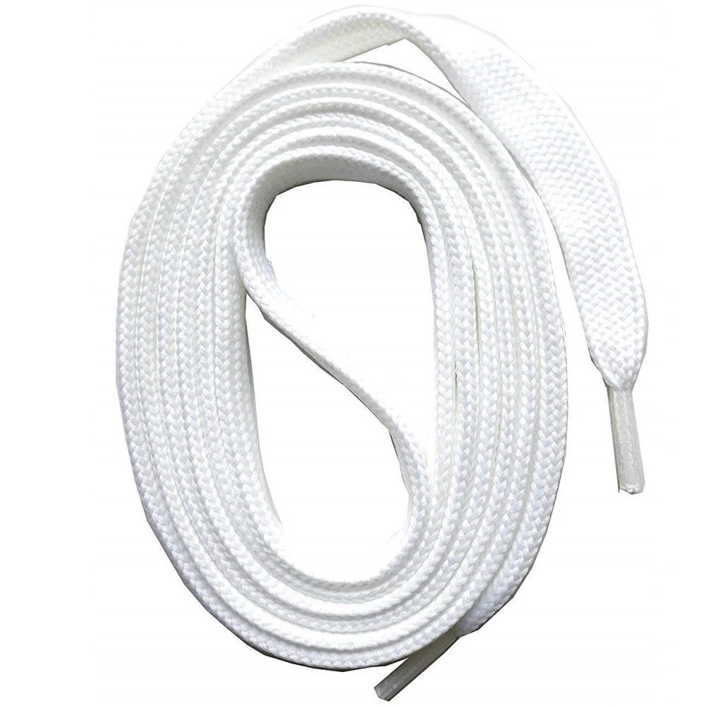 Trade Shop - Set 4 Pezzi Lacci Laccio Bianco 120 Cm Stringhe Tondo Tonde Scarpe Resistenti -
