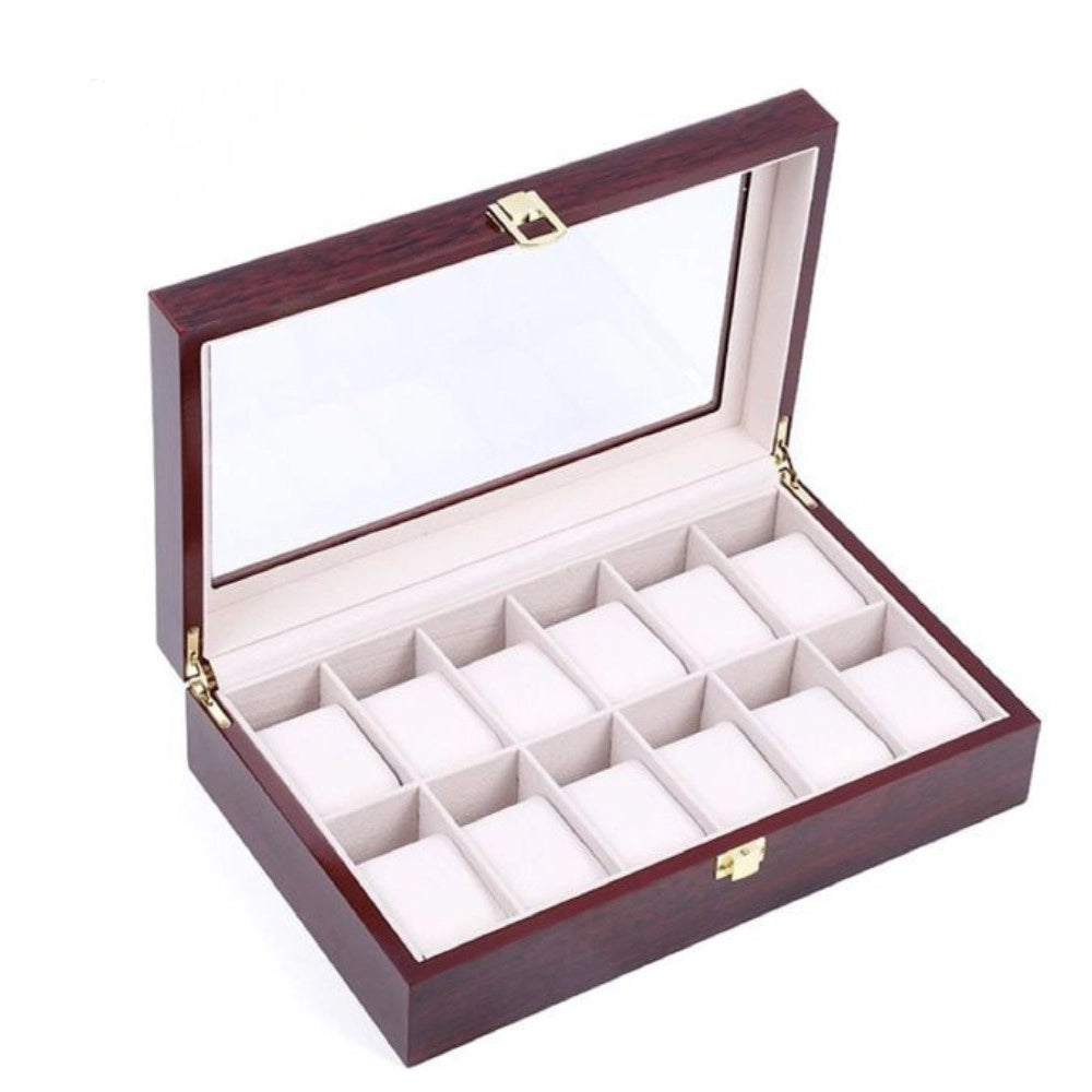 Trade Shop - Scatola Porta Orologi 12 Posti In Legno – Organizer Elegante Uomo -