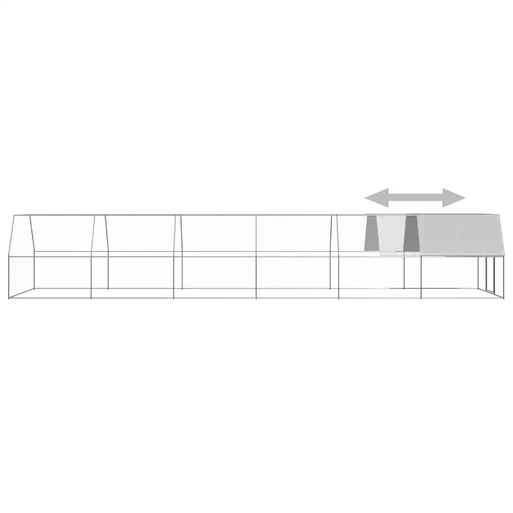 Pollaio per Esterni 3x12x2 m in Acciaio Zincato 3089328