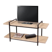 Mobile TV stile moderno con 2 ripiani collezione DARYL - Dimensioni 120x43x55 cm, colore rovere chiaro