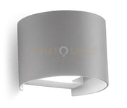 GES872C- APPLIQUE IN ALLUMINIO E VETRO COLORE GRIGIO ALLUMINIO LED 3000K 510LM 2X5W BIEMISSIONE