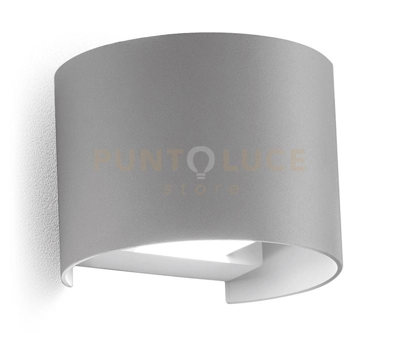 GES872C- APPLIQUE IN ALLUMINIO E VETRO COLORE GRIGIO ALLUMINIO LED 3000K 510LM 2X5W BIEMISSIONE