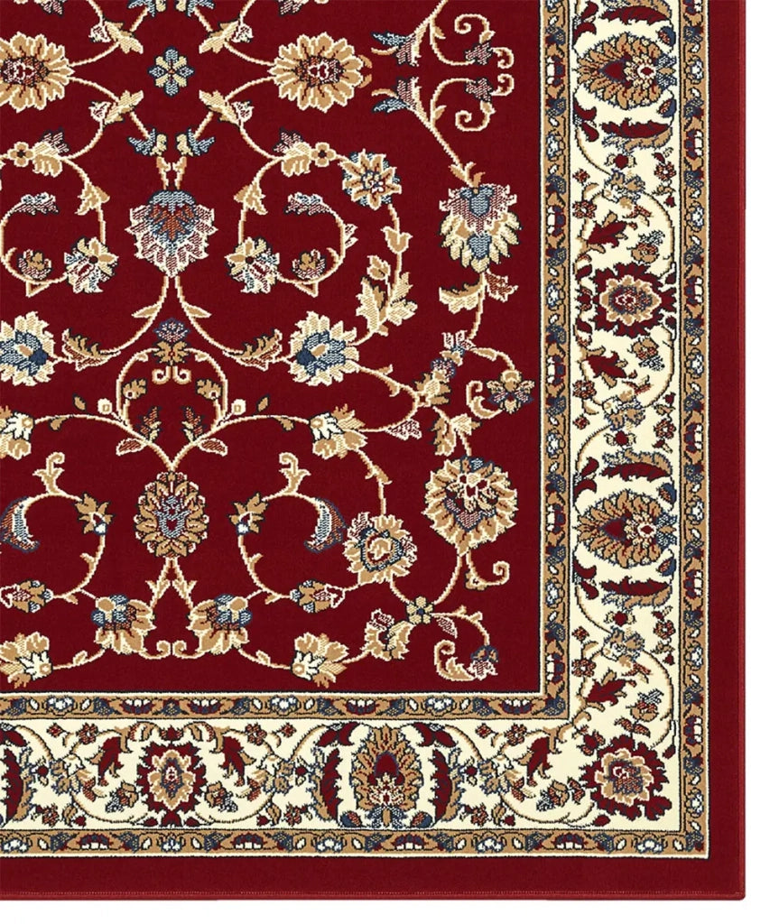 Tappeto P2079 rosso cm.280x470 motivo classico orientale persiano, economico resistente facile da pulire