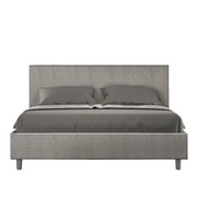 Letto matrimoniale contenitore imbottito 160x210 tessuto Labirinto 2 grigio Adele